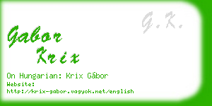 gabor krix business card